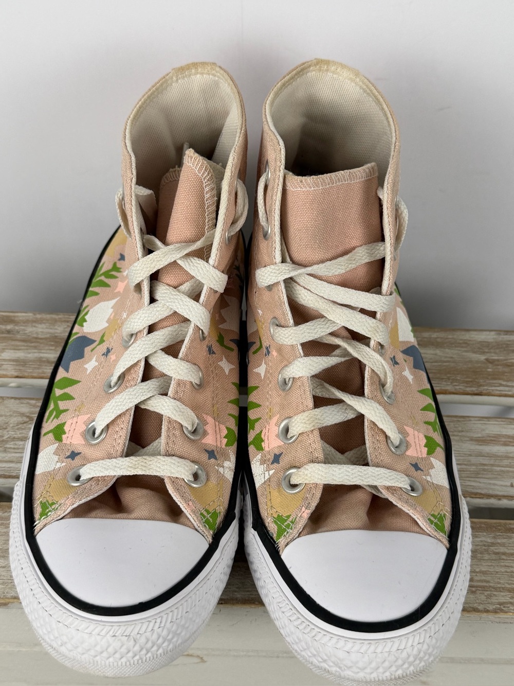 Converse all Star Chuck Taylor Canvas Hi Top Trainers Floral women’s size 8 - Picture 6 of 12